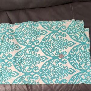 Knit Fabric Rayon Sewing Remnant 24" By 76" Green Print On White